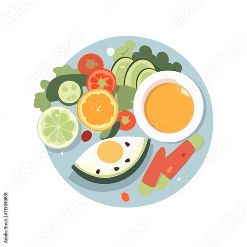 healty breakfast delicious and healthy food VECTOR