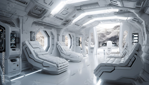 White interior of a spaceship