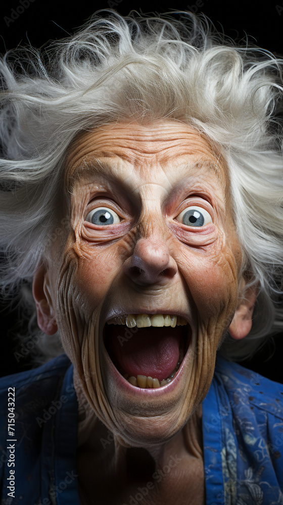 Cheerful Granny Making Faces. Spirited Old Woman Having Fun Cheerful Granny Making Faces. Spirited Old Woman Having Fun