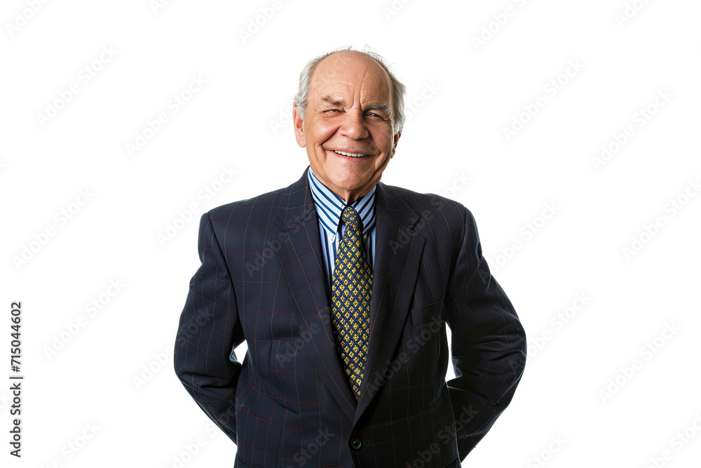 Portrait studio shot of an attractive, healthy senior man smiling relaxedly isolated on transparent png background. Portrait studio shot of an attractive, healthy senior man smiling relaxedly isolated on transparent png background.