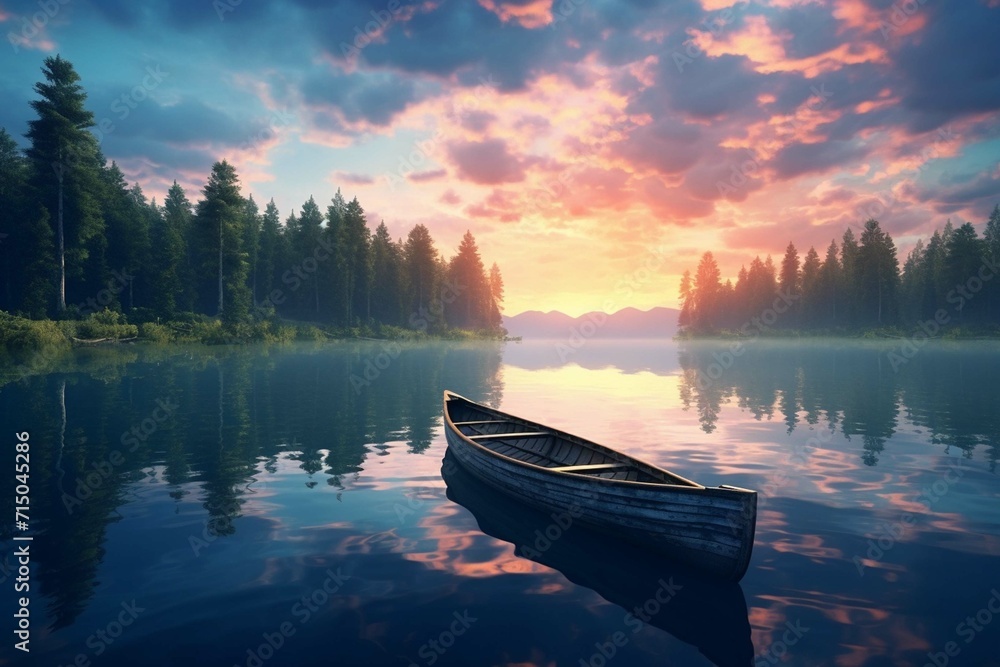 
Capture the serene reflection of the sky on a calm lake