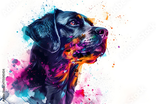 Fr  hliche Hundekunst  Bunte Illustration eines verspielten Hundes f  r kreative Projekte