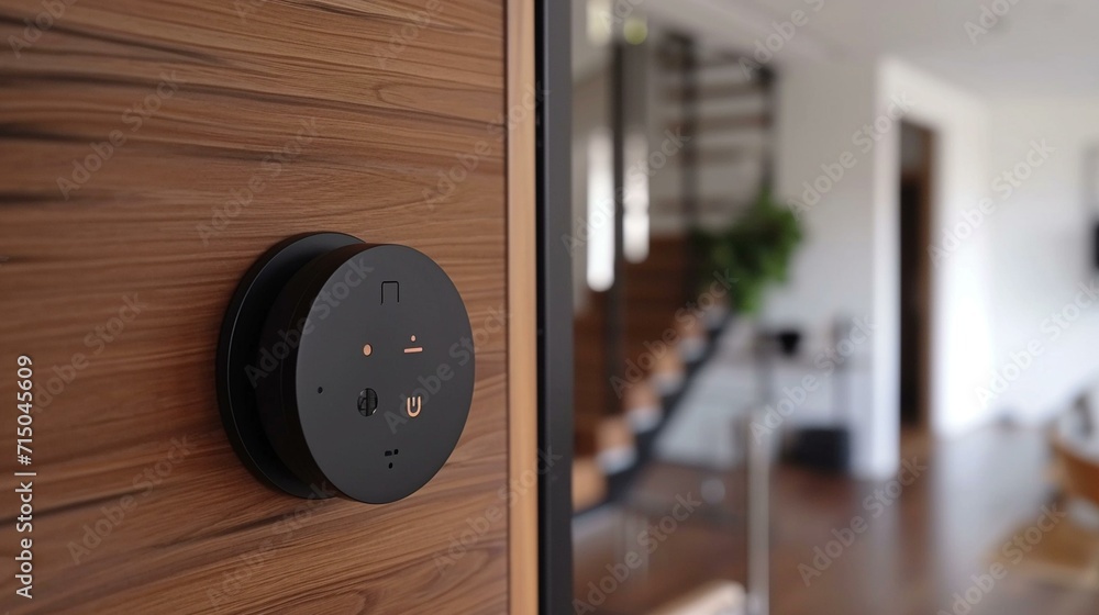 Smart door lock with keyless entry options and remote control via a mobile app. [Smart door lock