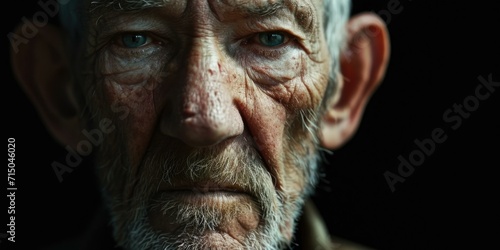 An aged veteran  lost in thought  reflecting the hidden wounds of war. Generative AI.