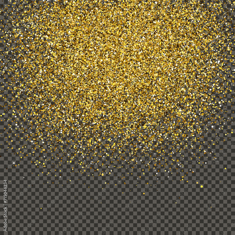 Gold glittering dust on transparent backdrop Gold glittering dust on transparent backdrop
