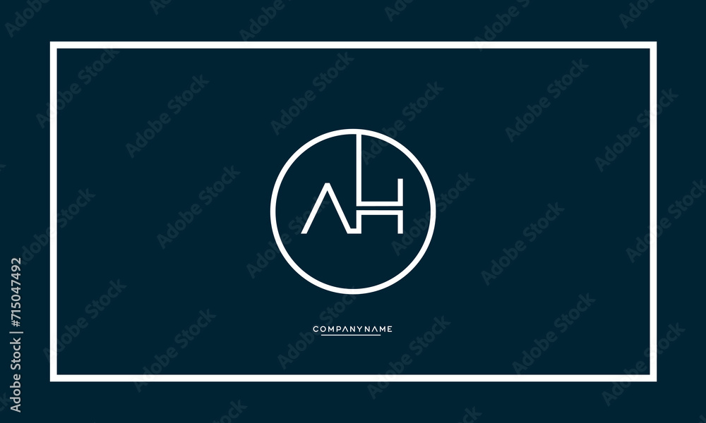 AH or HA Alphabet letters icon logo monogram