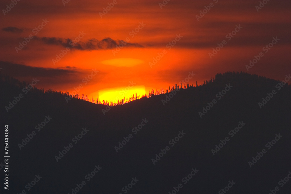 Sunrise over Lolo National Forest, Montana