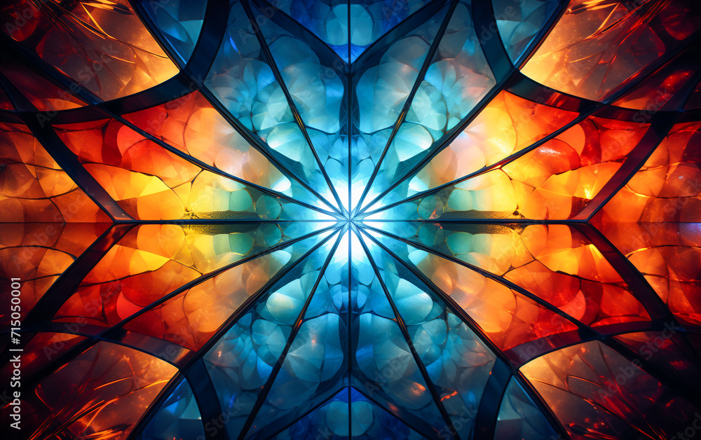 colorful vivid abstract kaleidoscope pattern - obrazy, fototapety, plakaty 