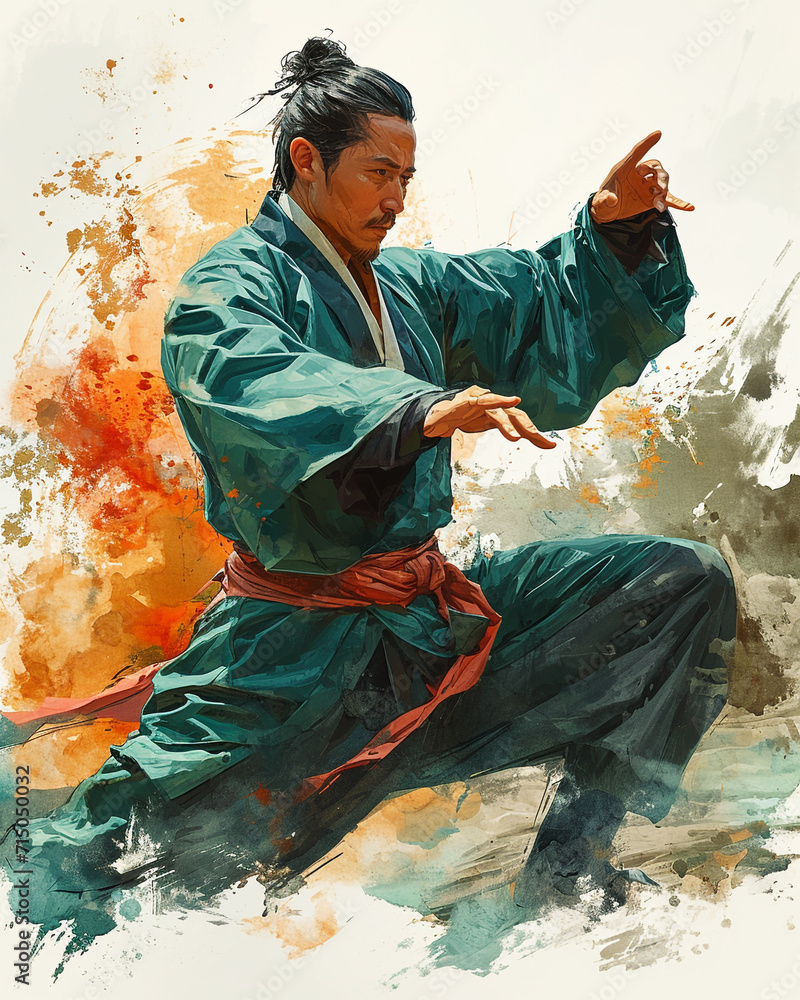 Fototapeta premium A man doing tai chi