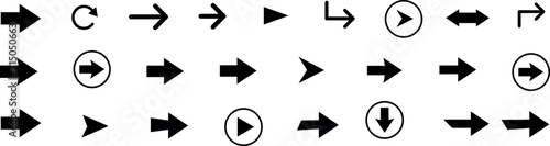 Set arrow icon. Collection different arrows sign. Black vector arrows icons – stock vector
