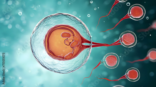 Embryo development. Secondary oocyte ovulation, fertilization an photo