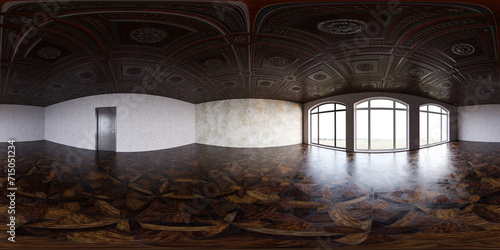 Spacious Room Filled With Multiple Large Windows for Natural Light 360 panorama vr environment map