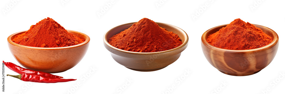Set of chili powder isolated on a transparent background Set of chili powder isolated on a transparent background
