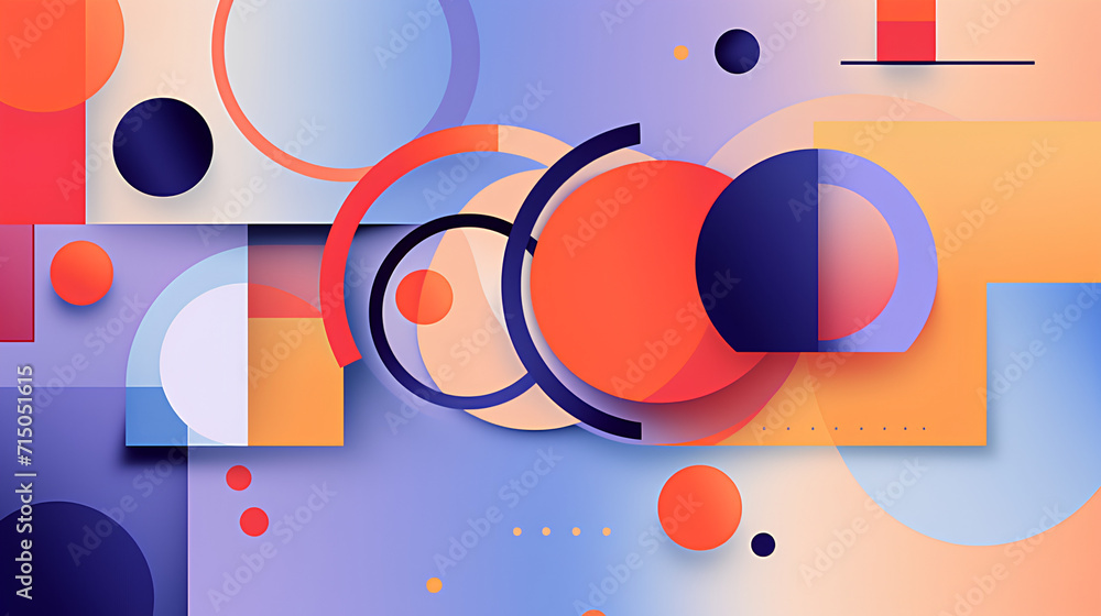 Abstract Colorful Graphic Illustration: Chaotic Circles and Geometric Shapes in Dominant Soft Purple Tone. Contemporary Digital Art Concept with Vibrant and Dynamic Design Elements. Creative Visualiza Abstract Colorful Graphic Illustration: Chaotic Circles and Geometric Shapes in Dominant Soft Purple Tone. Contemporary Digital Art Concept with Vibrant and Dynamic Design Elements. Creative Visualiza