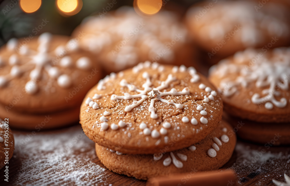 Close-Up of Cookies on Table, Delicious Treats Ready for Indulgence Close-Up of Cookies on Table, Delicious Treats Ready for Indulgence