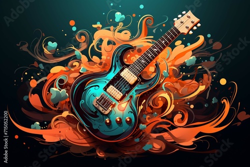 Digital illustration about guitar