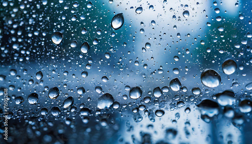 raindrops on a glass surface, capturing the beauty of nature's delicate touch and the artistry in every droplet