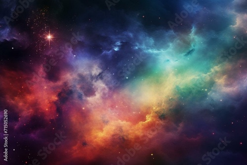 Background with stars  nebula  and colorful galaxy. Generative AI