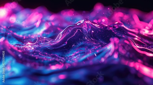 A close up view of a vibrant purple and blue liquid. This image can be used to represent science experiments, colorful fluids, or abstract concepts.