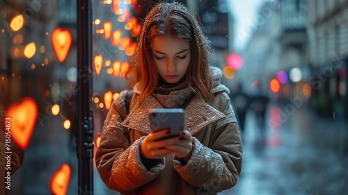 An email marketing image using a woman's hand and a smartphone with a smartphone icon Email marketing ideas using notifications, generative ai.