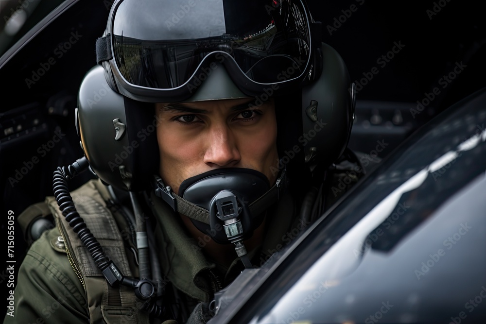 Air Force pilot in full gear, ready to take off on a mission Air Force pilot in full gear, ready to take off on a mission