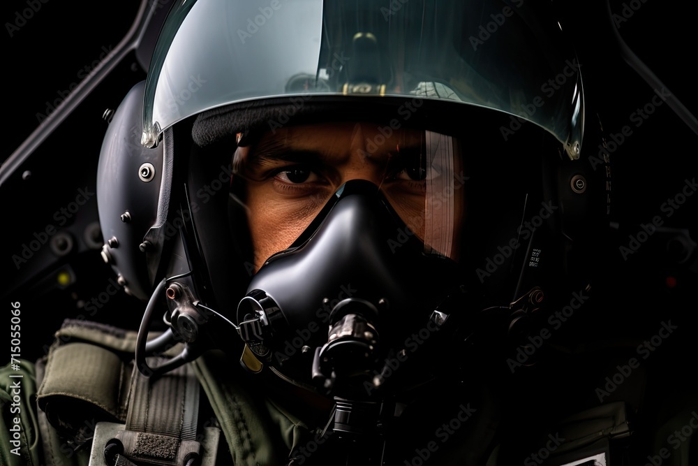 Air Force pilot in full gear, ready to take off on a mission Air Force pilot in full gear, ready to take off on a mission