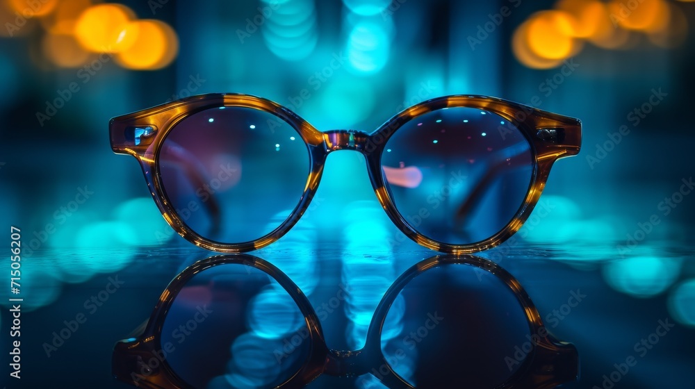 Sunglasses Resting on Table Surface, Classic Eyewear With a Modern