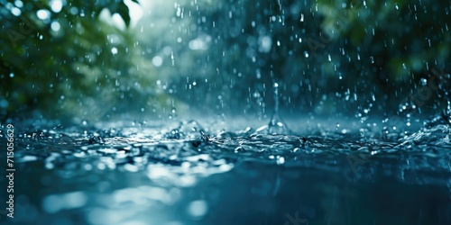 A close-up view of a puddle of water with trees in the background. This image can be used to depict nature  reflections  or tranquility.