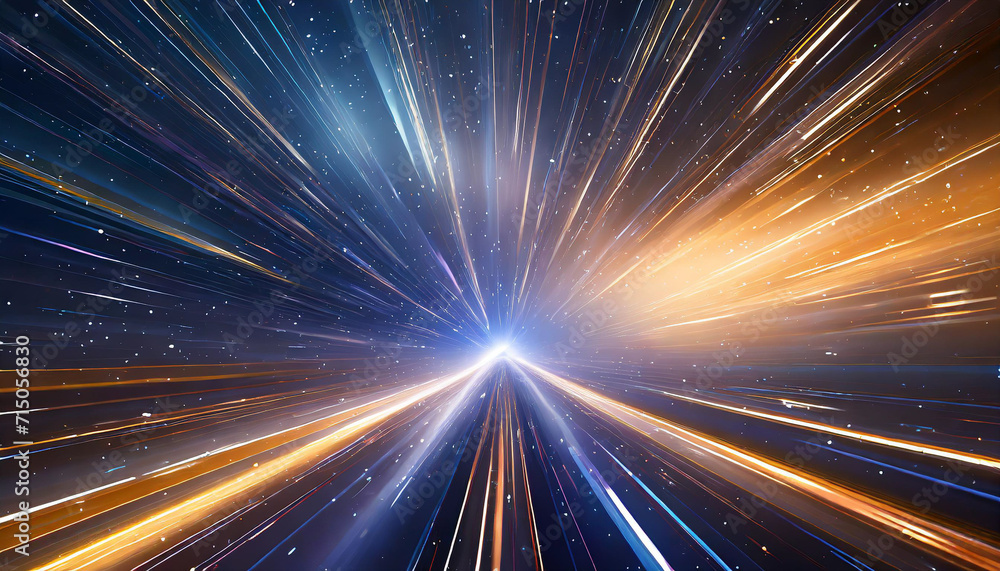 Futuristic light speed concept with vibrant hues, abstract lines, and cosmic patterns in a mesmerizing space warp backdrop Futuristic light speed concept with vibrant hues, abstract lines, and cosmic patterns in a mesmerizing space warp backdrop