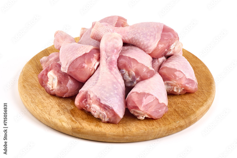 Raw chicken drumsticks, isolated on white background. Raw chicken drumsticks, isolated on white background.