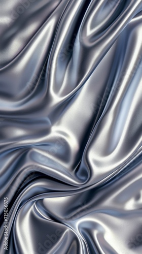 Close-Up View of Silver Fabric, Textured, Shiny Material With Fascinating Details