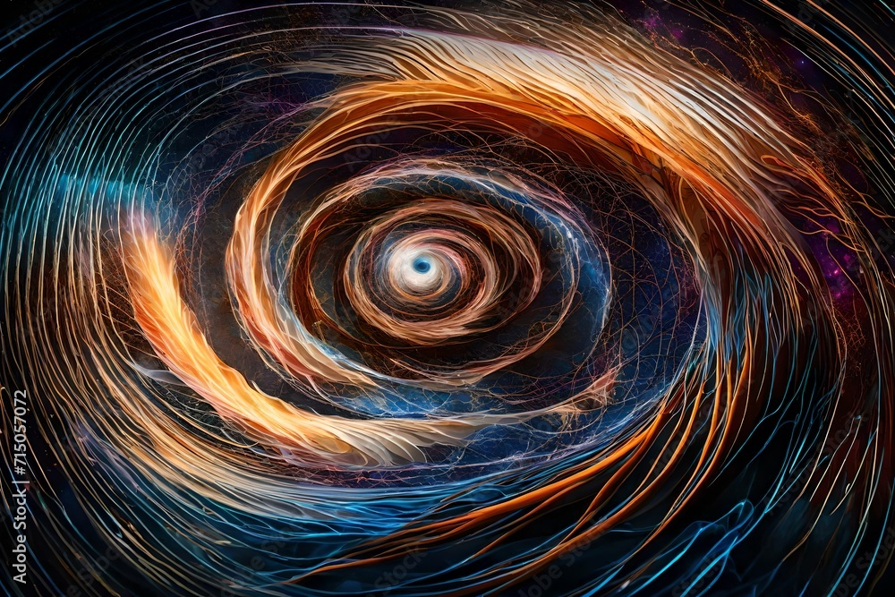 Abstract waves of energy swirling in a cosmic whirlpool Abstract waves of energy swirling in a cosmic whirlpool