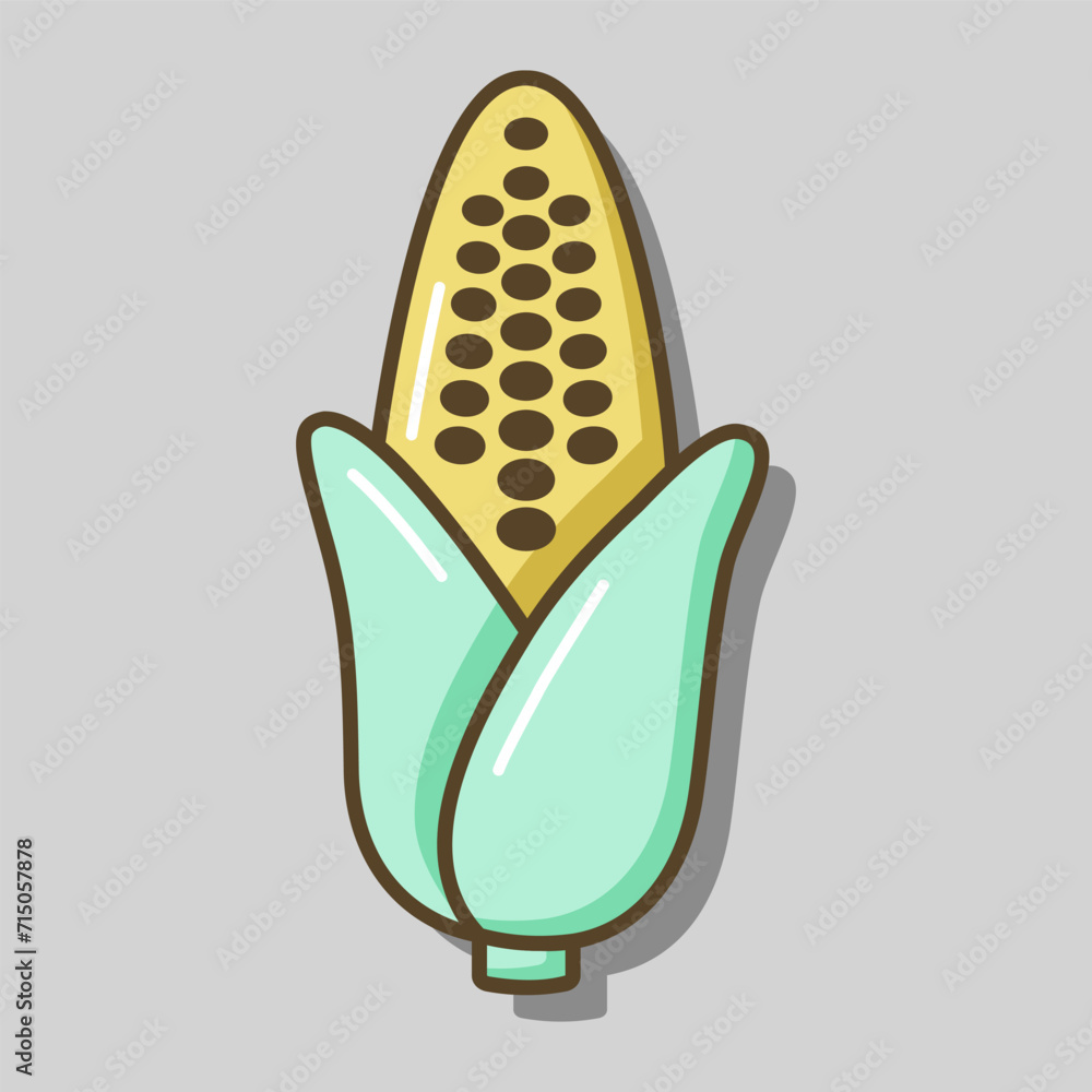 Corncob isolated vector icon. Vegetable sign Corncob isolated vector icon. Vegetable sign