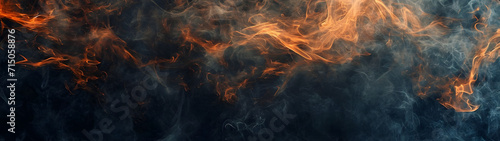 Close-up of Fiery Flames on Black Background