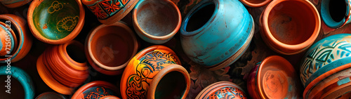 Assorted Collection of Colorful Vases Neatly Arranged Together