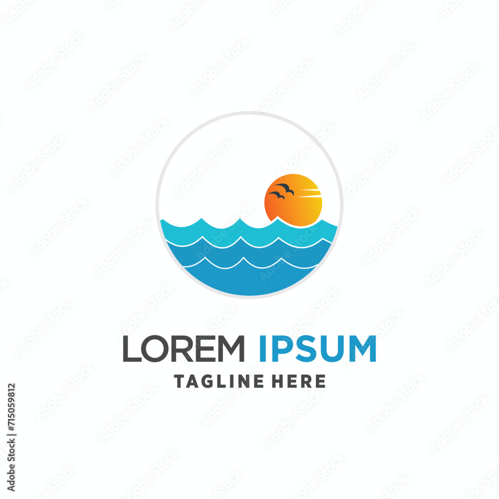 Vector ocean wave logo template vector ocean simple and modern logo design Vector ocean wave logo template vector ocean simple and modern logo design