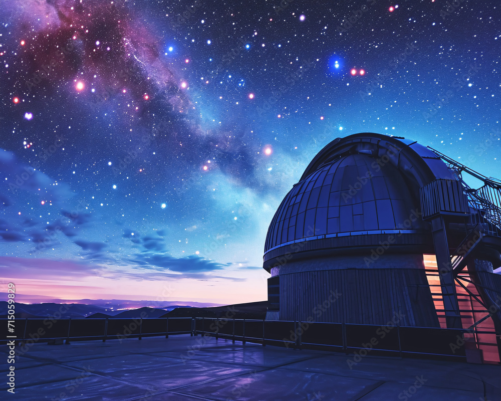 Astronomical observatory under the starry sky with Milky Way, space exploration and astronomy concept
Astronomical observatory under the starry sky with Milky Way, space exploration and astronomy concept