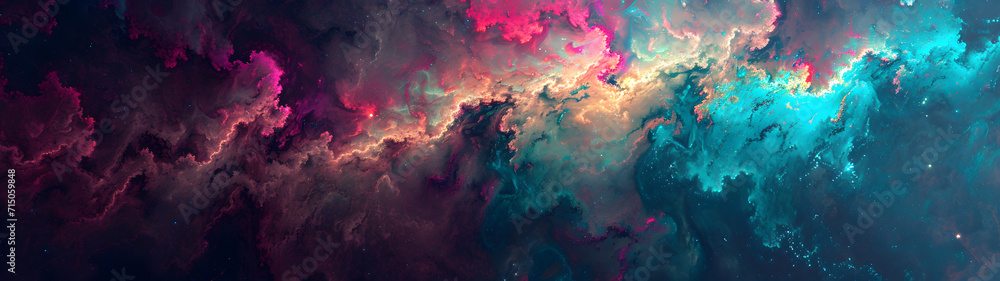 Abstract Painting of Colorful Clouds in the Sky - obrazy, fototapety, plakaty 