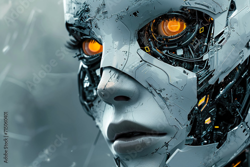 digital art of a cyborg face