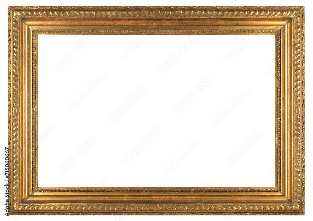 Antique picture frame on a transparent background, in PNG format. Antique picture frame on a transparent background, in PNG format.