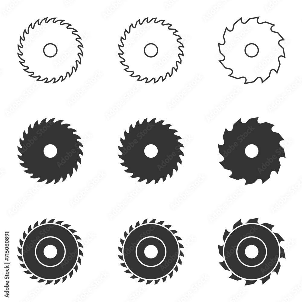 Circular blades icon set. Vector illustration Circular blades icon set. Vector illustration
