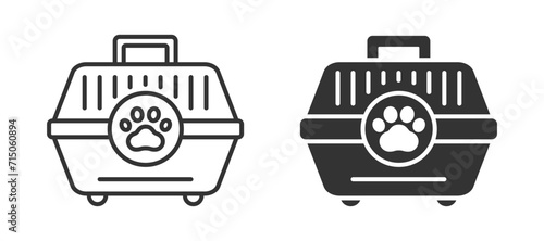 Pet carrier icon. Vector illustration