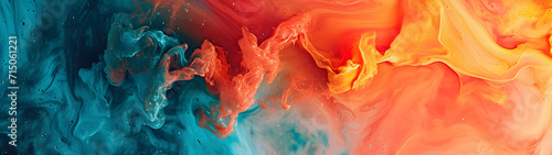 Abstract Painting Depicting Blue  Orange  and Yellow Colors