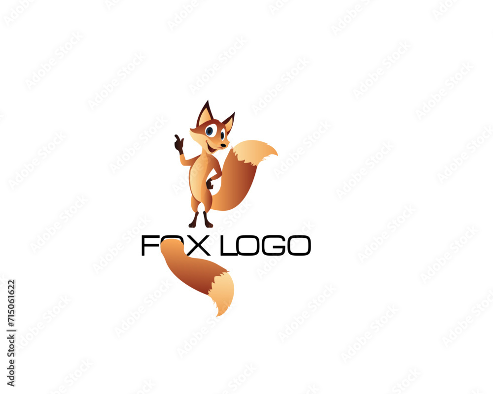 Obraz premium A strong fox is preparing for a fight on a white background. For your sticker or logo .