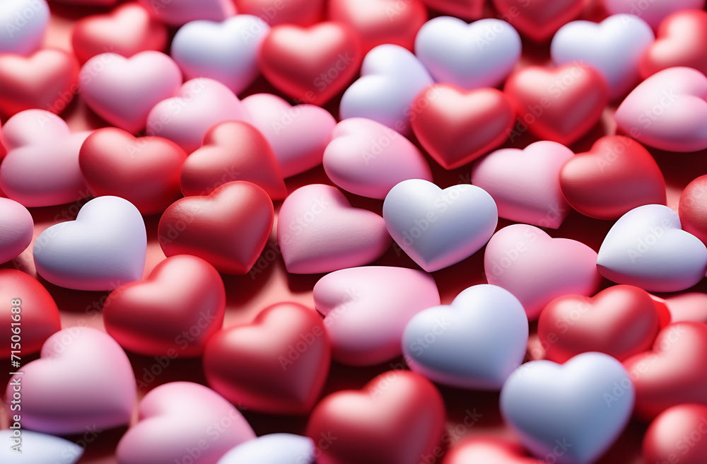 background of many small candy hearts