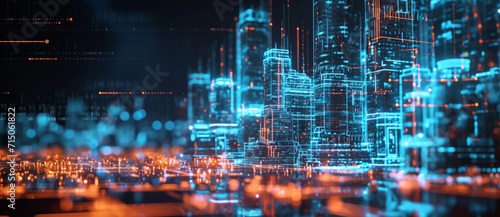 A digital metropolis pulses with data streams, evoking the dynamic flow of information in a hyperconnected world