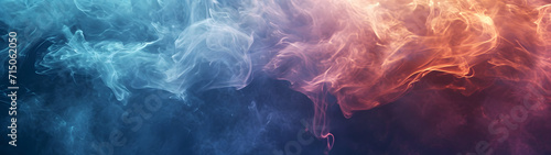 Vibrant Smoke Plumes on Dark Background photo
