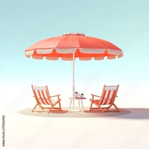 Beachside River with Chairs on the Sand - Summer Retreat