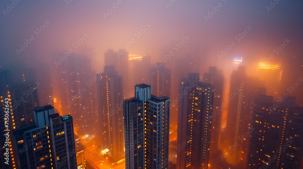 Fototapeta premium city skyline at sunset