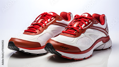 red Running shoes isolated on white background 